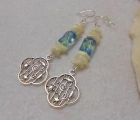 Ocean Theme Earrings with Mother of Pearl Shell