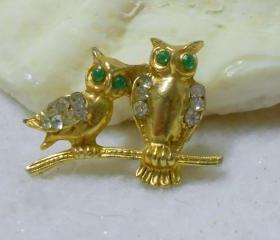 Vintage Owl Brooch Pin, Brooches, Pins, Owl Jewelry, Small Brooch