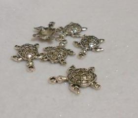 Sea Turtle Pendant Charms Lot of 6