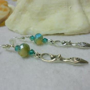 Goddess Earrings Fertility Goddess Earrings Aqua Earrings OOAK