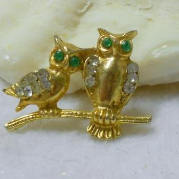Vintage Owl Brooch Pin, Brooches, Pins, Owl Jewelry, Small Brooch